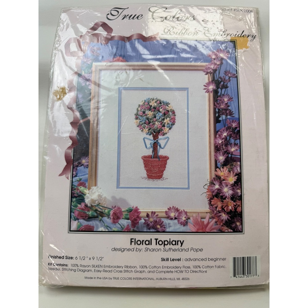 Vintage True Colors "Floral Topiary" Ribbon Embroidery Kit
